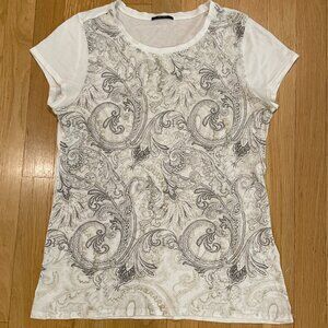 Tahari Short Sleeve Tee with Paisley design